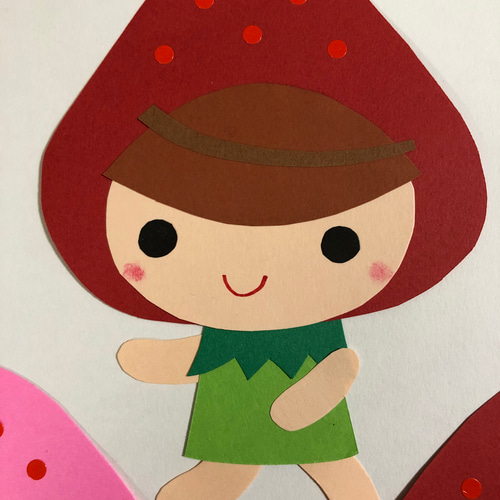 壁面飾り かわいいいちごちゃんたち 雑貨・その他 saya 通販