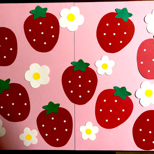 いちご花ページ 紙で作る）春の飾り 可愛い！苺の作り方【DIY】(Paper craft