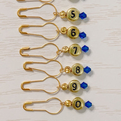編物用 段数カウンター ブルー×ゴールド 棒針 かぎ針 2枚目の画像