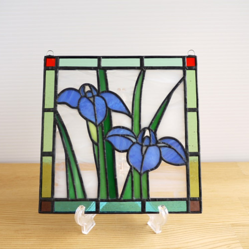 ステンドグラス ミニパネル カキツバタ 15cm その他インテリア