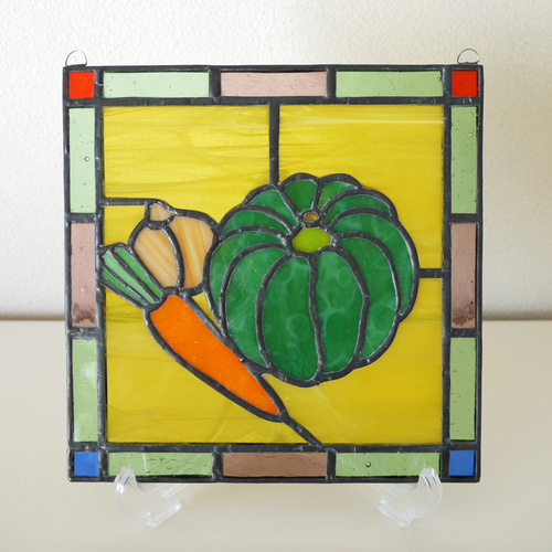 ステンドグラス ミニパネル 野菜 15cm その他インテリア雑貨 nobuo