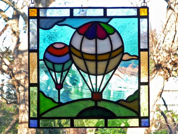 ステンドグラス ミニパネル バルーン 15cm 5枚目の画像
