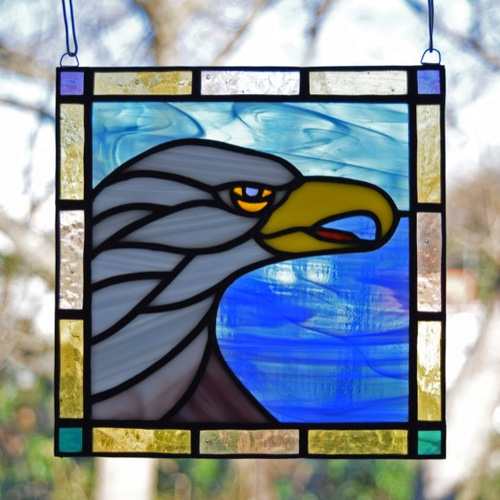 グラスアート イーグル　インテリア雑貨 グラスアート イーグル インテリア雑貨