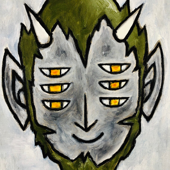 151 ☆SALE Untitled ( green six eyes devil ) 3枚目の画像