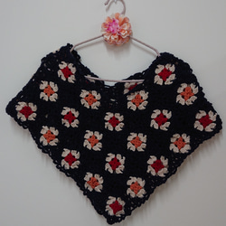 お花モチーフつなぎ かぎ針編み ショール 1枚目の画像