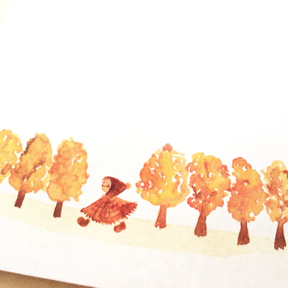 封筒　5枚セット  〈秋の葉舞う〉 2枚目の画像