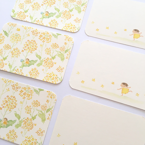 ミニメッセージカード 20枚   〈 菜の花 〉(ミニ封筒はオプションでお付けできます) 4枚目の画像