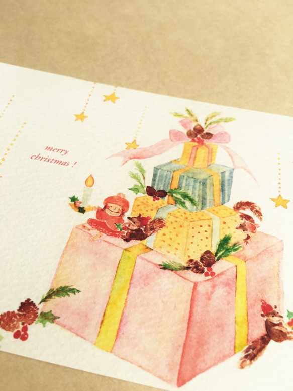 クリスマスのポストカード 3枚セット（【No.023】joeとリスくんたちのクリスマス） 8枚目の画像