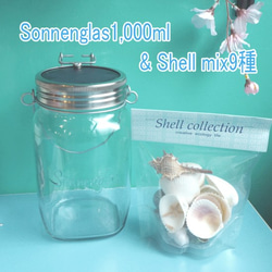 Shell mix 9種セット♡ & ソネングラス1,000ml ／SONNENGLAS ソーラーランタン 防災 1枚目の画像