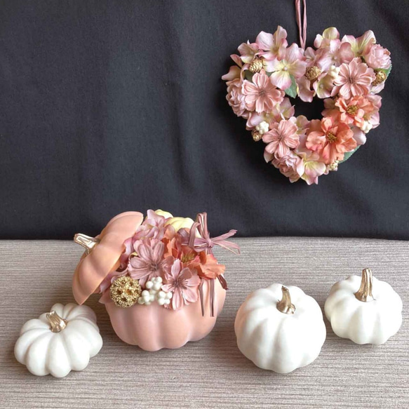 Creema限定・秋の福袋【レディ♡ハロウィン】arrangement♡Wreath♡pumpkin ５点セット 1枚目の画像