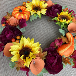 サンクスギビングにも♪【ハロウィン】Autumn wreath　２５cm 4枚目の画像