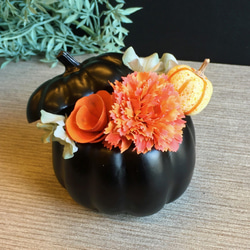 受注制作【大人ハロウィン】black Pumpkin pot 1枚目の画像