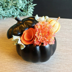 受注制作【大人ハロウィン】black Pumpkin pot 2枚目の画像