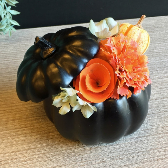 受注制作【大人ハロウィン】black Pumpkin pot 4枚目の画像