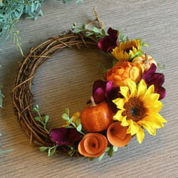 【ハロウィンにも】Autumn wreath　三日月 4枚目の画像