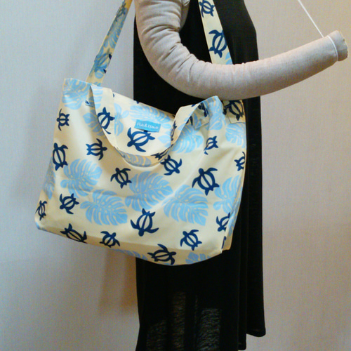 とっても軽いエコショルダーバッグ (ホヌ・海亀) エコバッグ・サブ  