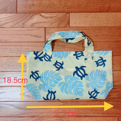 コンビニ エコバッグ (クリーム地・ホヌ ウミガメ) 防水撥水素材 エコ  