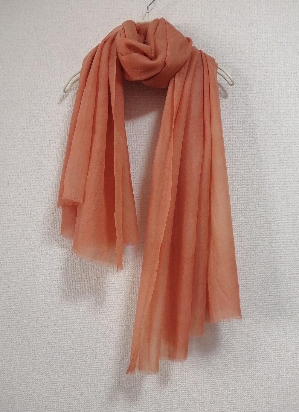 草木染め　大判カシミヤストール　レッド