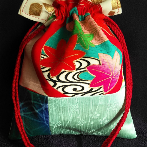 巾着　　1 ハンドメイド 巾着袋No.17 着物生地 巾着袋 kobit-taekobit 通販 6796749