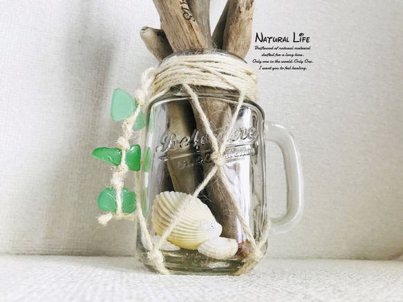 流木&シーグラス&貝殻⁎✧✧お洒落な瓶飾り✧流木枝のオブジェ インテリア drift woods 2枚目の画像