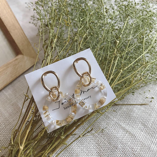 レジンcat3連 ピアス‪ஐ‬イヤリング 3連フープレジンピアス ピアス（その他） Toi et Moi 通販 7185693