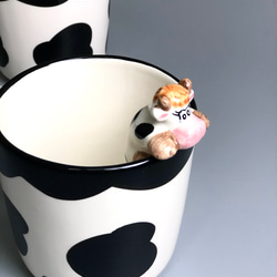 台灣製造 陶瓷乳牛造型杯 手工上色 食用安全杯緣小物 第4張的照片