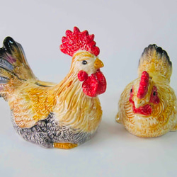 台灣製造 陶瓷手工彩繪 帶路雞一對 好孕來 好起家 第3張的照片