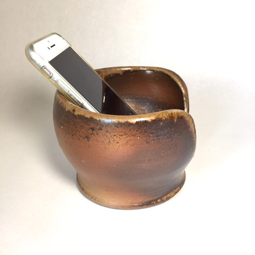 Creema限定】陶器が奏でる備前焼 スマホスピーカー スマホ