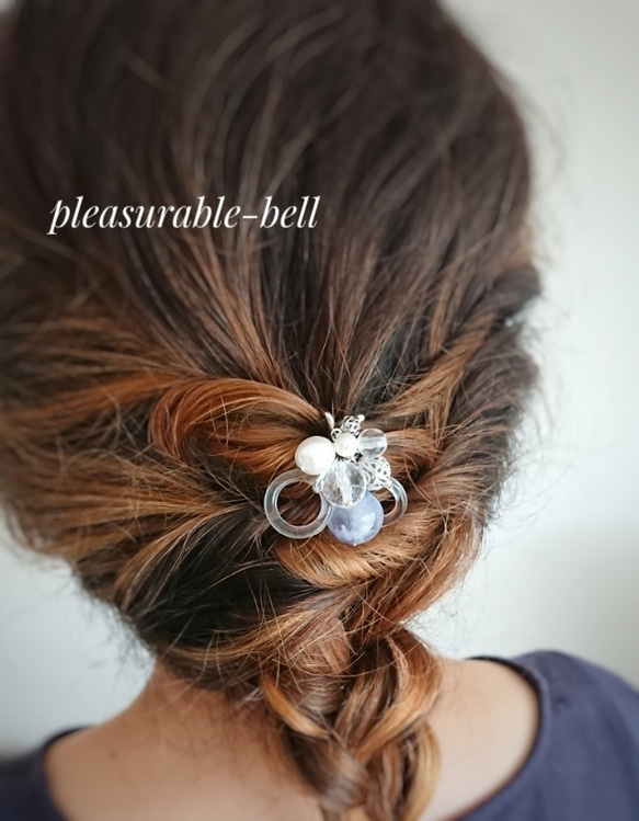 透かしビーズ×アクリルビーズ×パール《ヘアアクセサリー》 2枚目の画像