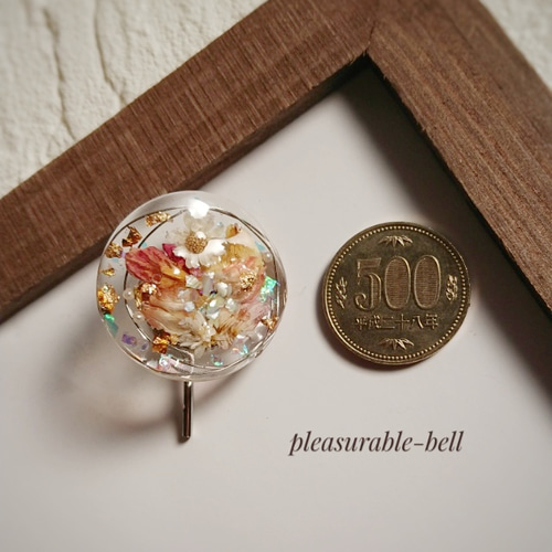 レジンヘアゴム　ポニーフック　ドライフラワー　No.297 レジンヘアゴム ポニーフック ドライフラワー No.297 しだれ華