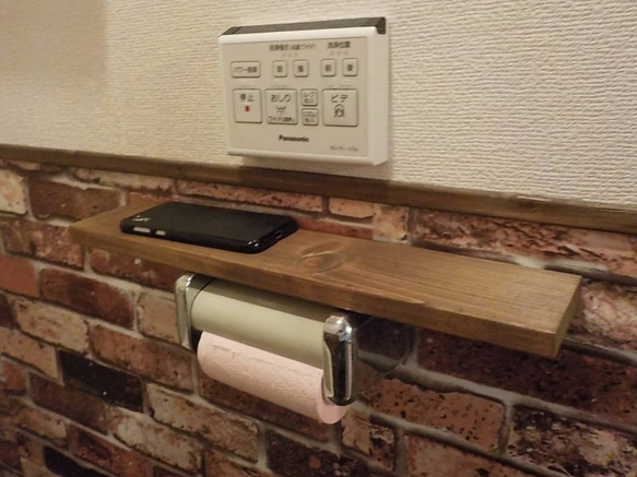 スマホ＆携帯置きトイレットペーパー ホルダー 棚（K12） バス