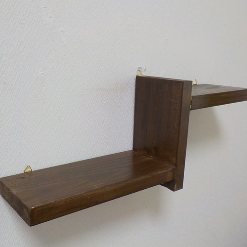 段違い棚／カフェ／飾り棚／アンティーク／（L9） 棚・シェルフ