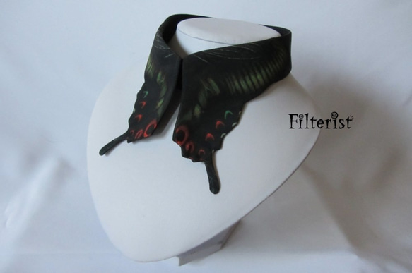 蝶々付け衿:ミヤマカラスアゲハ 1枚目の画像