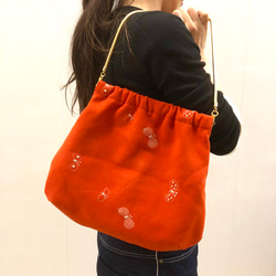 ミナペルホネン 生地 タンバリン ハンドメイドバック 作家R2 2way 希少 一点物⭐️ミナペルホネンの人気柄タンバリン（dop生地）でお作りした