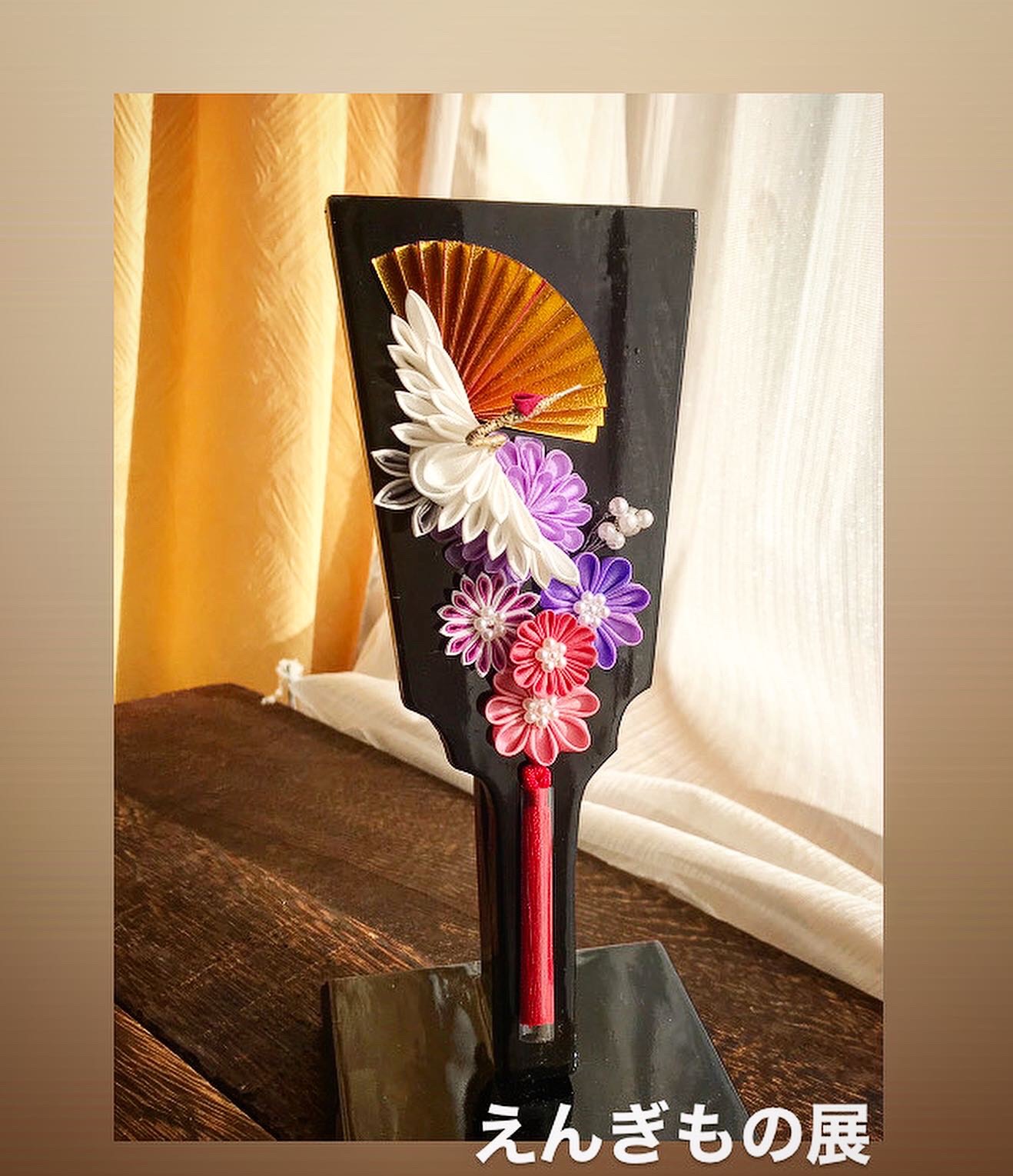 正月　おひな祭りに！　おばあちゃんの手作り　ちりめん　つまみ細工　鶴　正月飾り