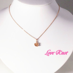 [Love Knot]再再販・ピンクゴールドのフィリグリー桜の花ネックレス 2枚目の画像