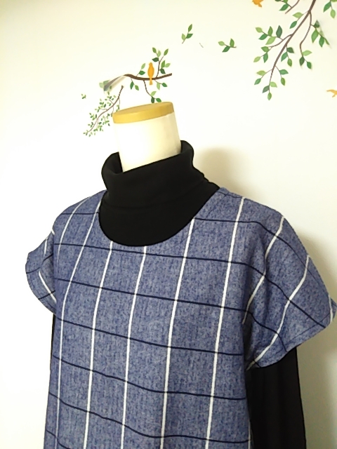 起毛ウインドペンチェック♪重ね着♪ワンピース♪