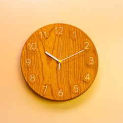 wall clock ケヤキ 無垢一枚板 1枚目の画像