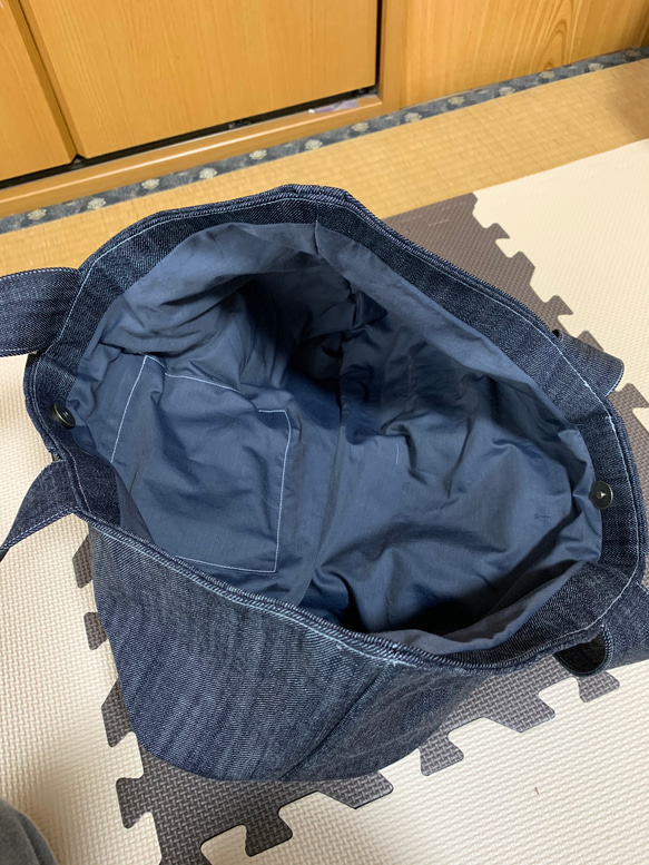 岡山デニム　リボン型トートバッグ　Ｌ 3枚目の画像