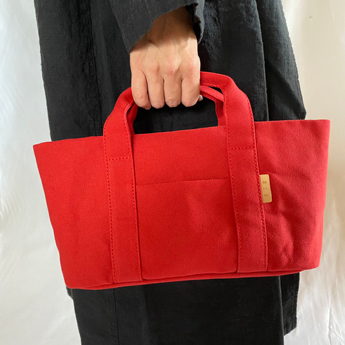 8号帆布 ミニトートバック レッド トートバッグ 329 通販