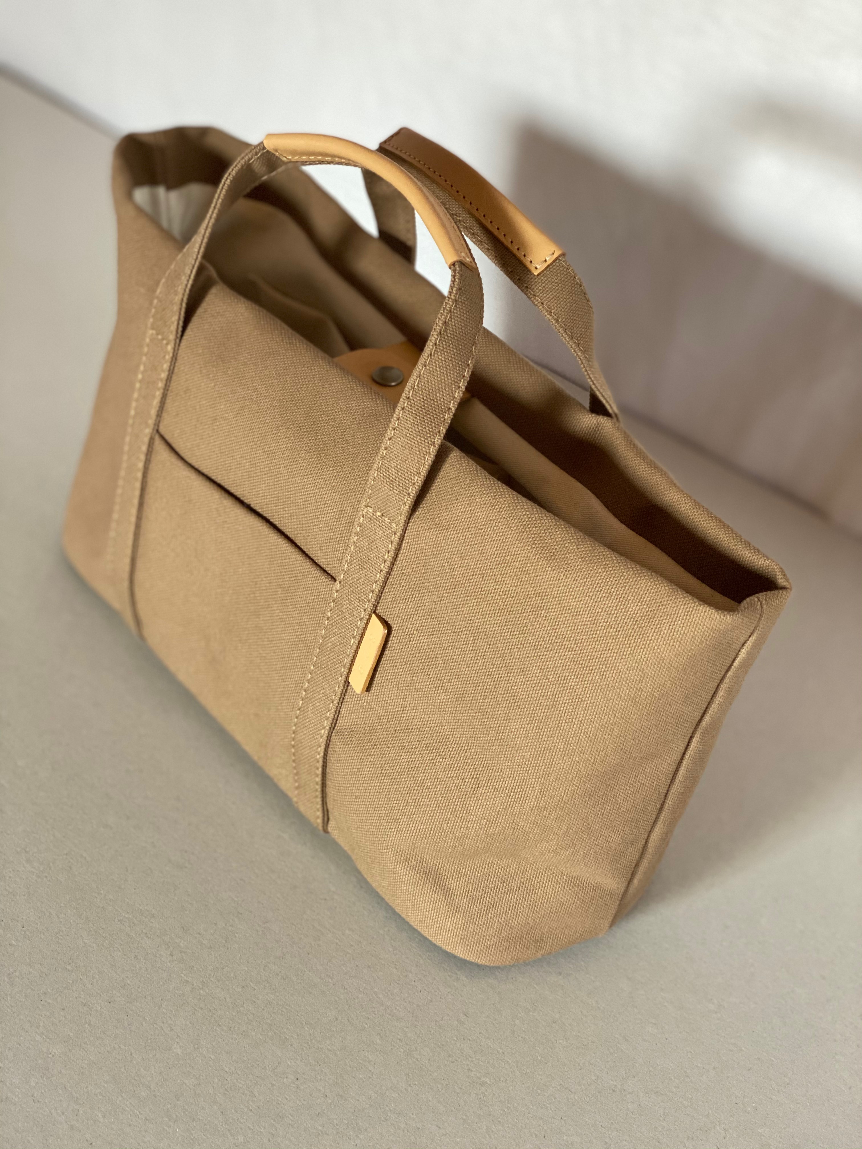 ８号帆布　横長トートバッグMサイズ　モカ 7,480円