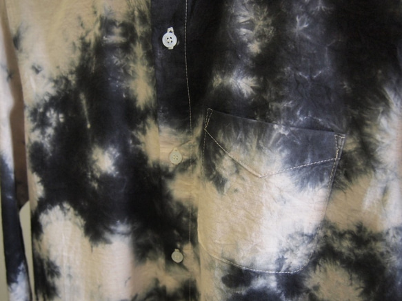 ＜ツムギラボ＞サンプル販売 オーガニックコットンオックスフォード 名古屋黒紋付染 ボタンダウンシャツ ベージュ 3枚目の画像