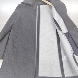 -W/RE- 002 ダブルジップフード 二重衿 ウール混コートを製造原価＋10％で 5枚目の画像