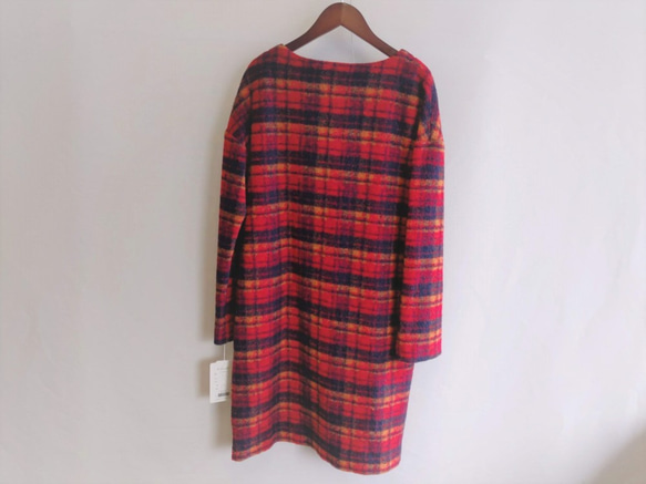 -J / RE- 004羊毛x聚酯格子日式連衣裙，製造成本+ 10％ 第2張的照片