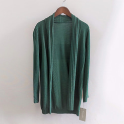 -J / RE- 005丙烯酸尼龍材料深綠色的日本披肩色針織開衫，製造成本+ 10％ 第1張的照片