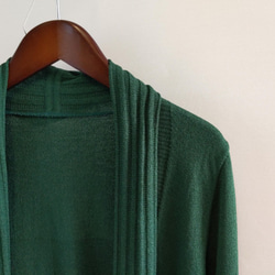 -J / RE- 005丙烯酸尼龍材料深綠色的日本披肩色針織開衫，製造成本+ 10％ 第3張的照片