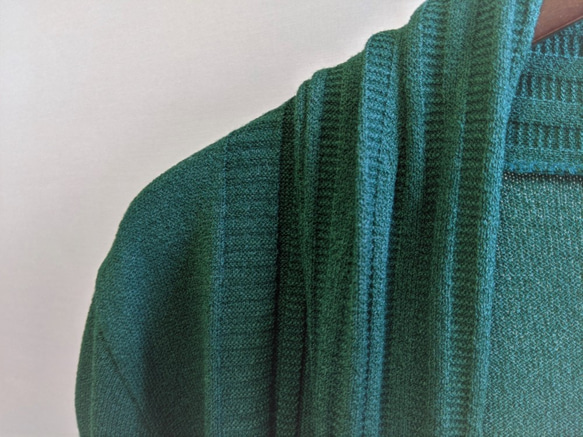 -J / RE- 005丙烯酸尼龍材料深綠色的日本披肩色針織開衫，製造成本+ 10％ 第4張的照片