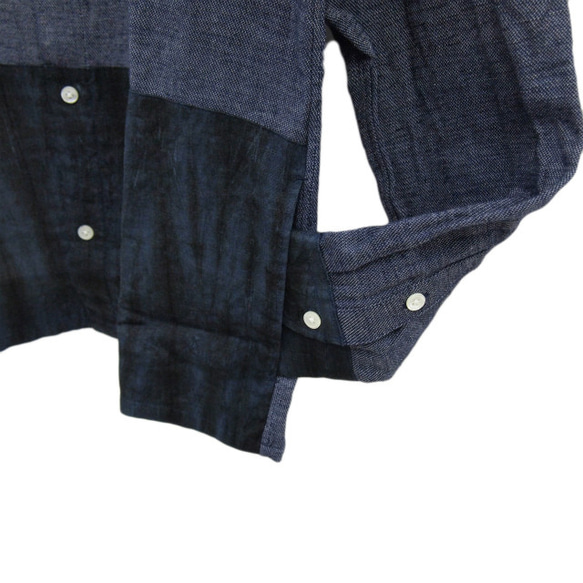 <Sサイズ>獨特×傳統工藝有松牛津男士襯衫採用膜片結構由海軍Tsumugirabo 第3張的照片
