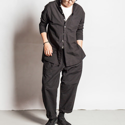&lt;OSOCU&gt; 知多棉 x 名古屋黑色波峰染色氣球褲 第10張的照片
