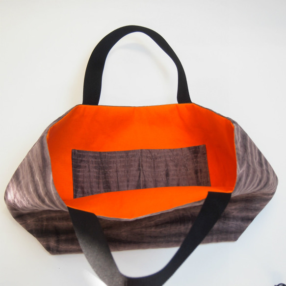 40％OFF虹膜手提袋鮮豔顏色帆布布朗的有松組合×橙由Tsumugirabo 第2張的照片